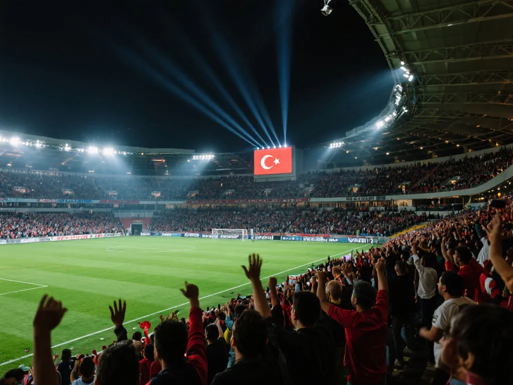 土耳其足球场的夜晚